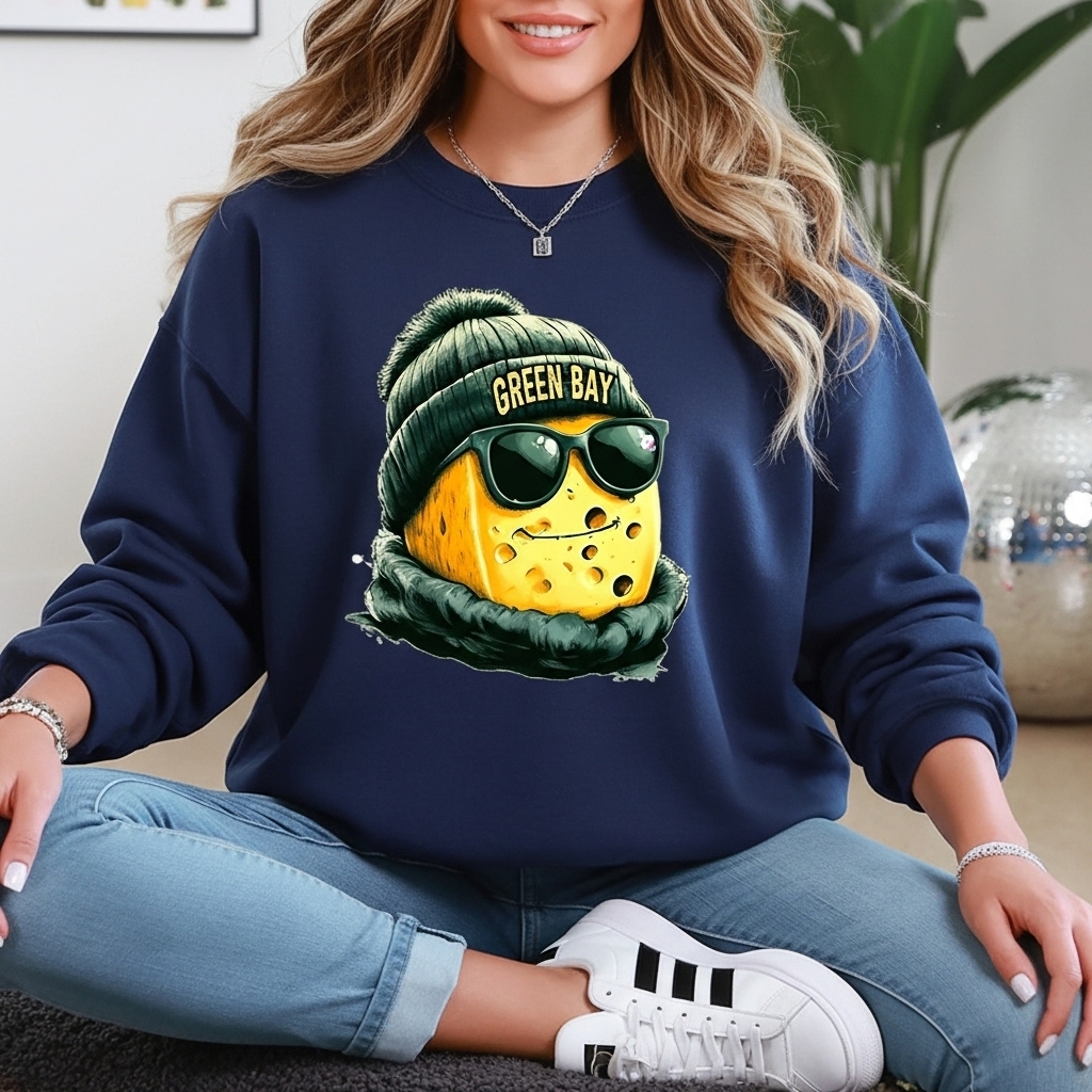 Vintage Crewneck Green Bay Football Fan Mascot Sweatshirt