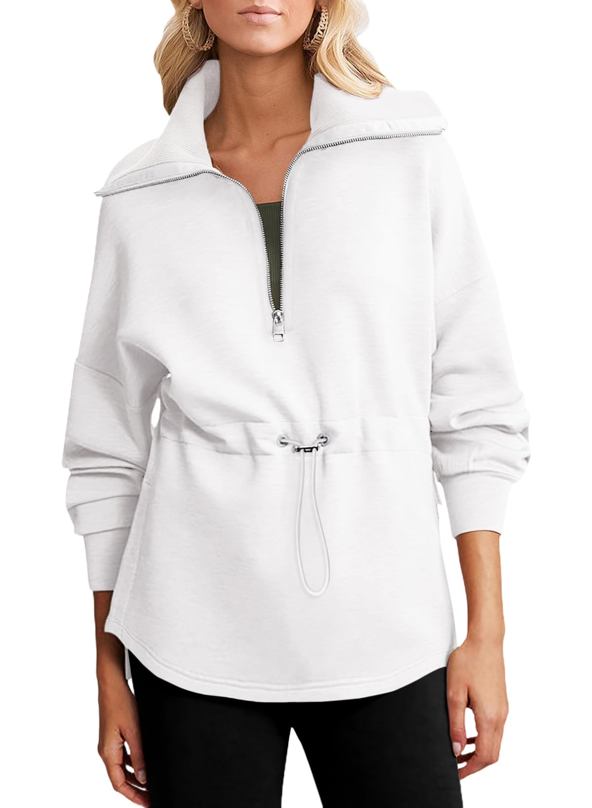  Womens Sweatshirt With Drawstring Waist