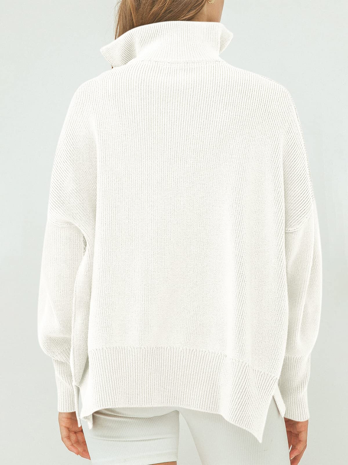 Women's Oversized Quarter Zip  Sweater Pullover