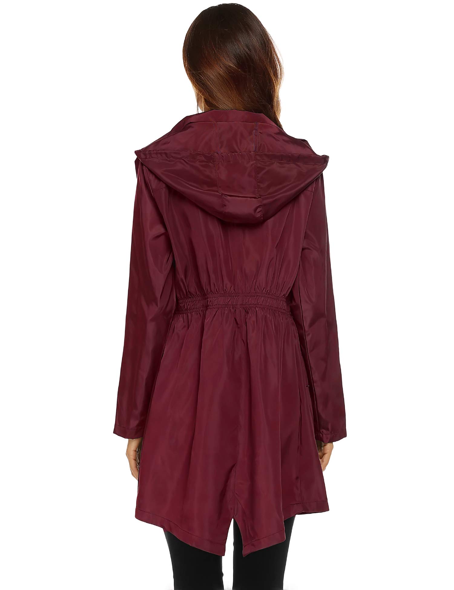 Women's Waterproof Lightweight Rain Jacket Active Outdoor Hooded Raincoat