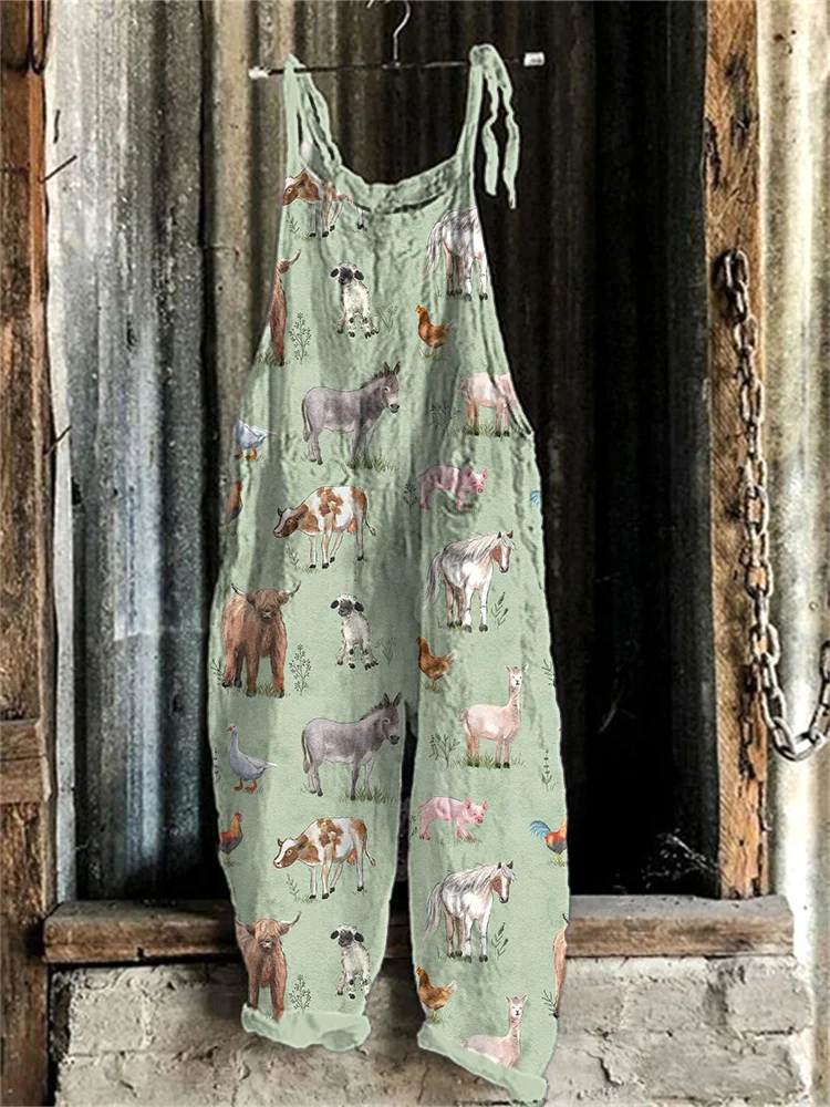  Loose casual jumpsuit with fun print