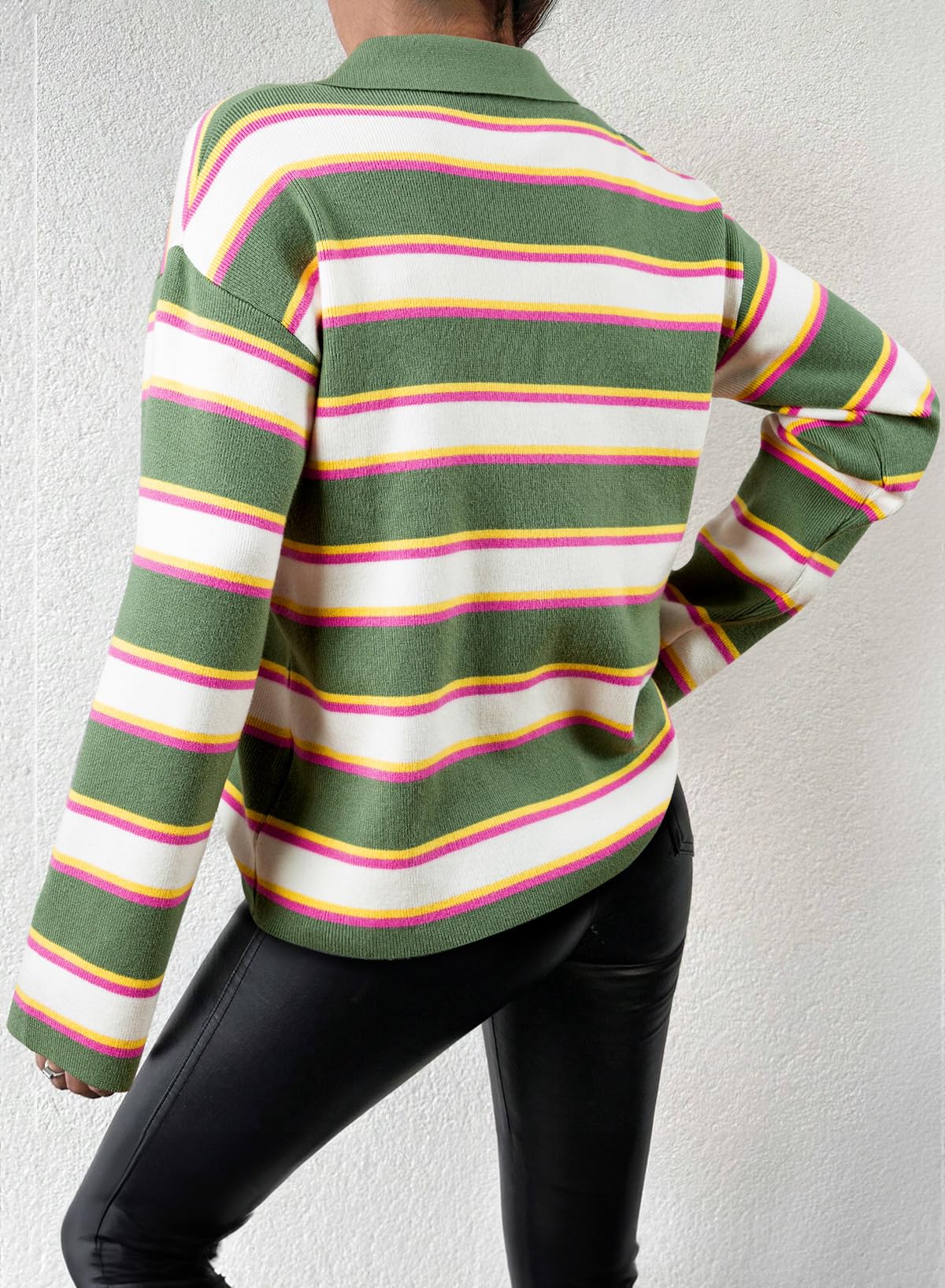 2024 Fall Oversized Ribbed Knit Side Slit Pullover Top