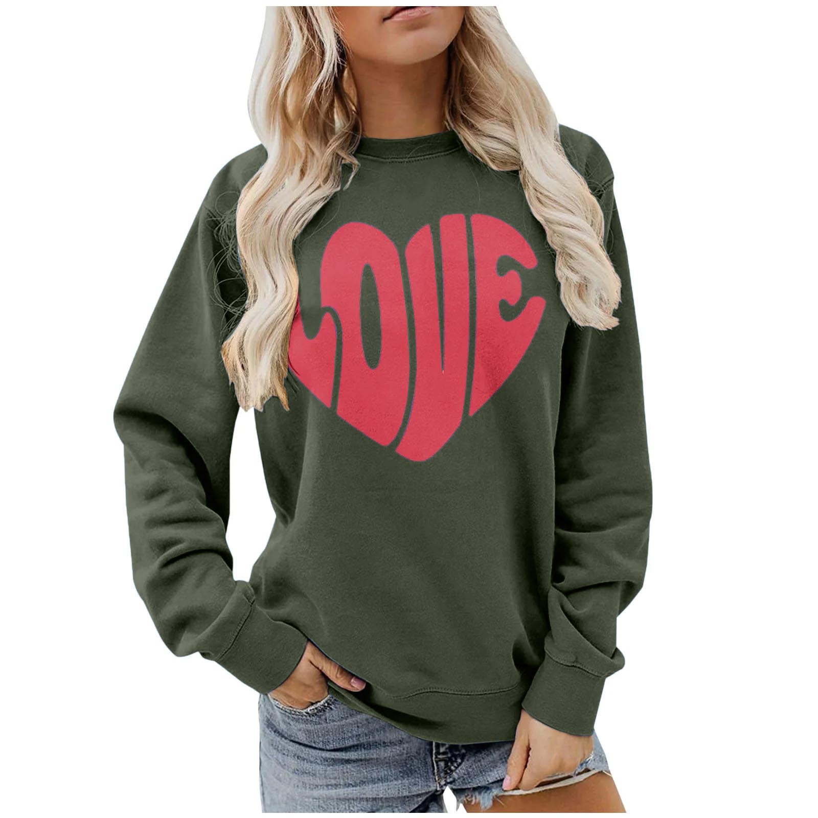 Funny Love Heart Print Crewneck Sweatshirts(BUY 2 FREE SHIPPING!!!)