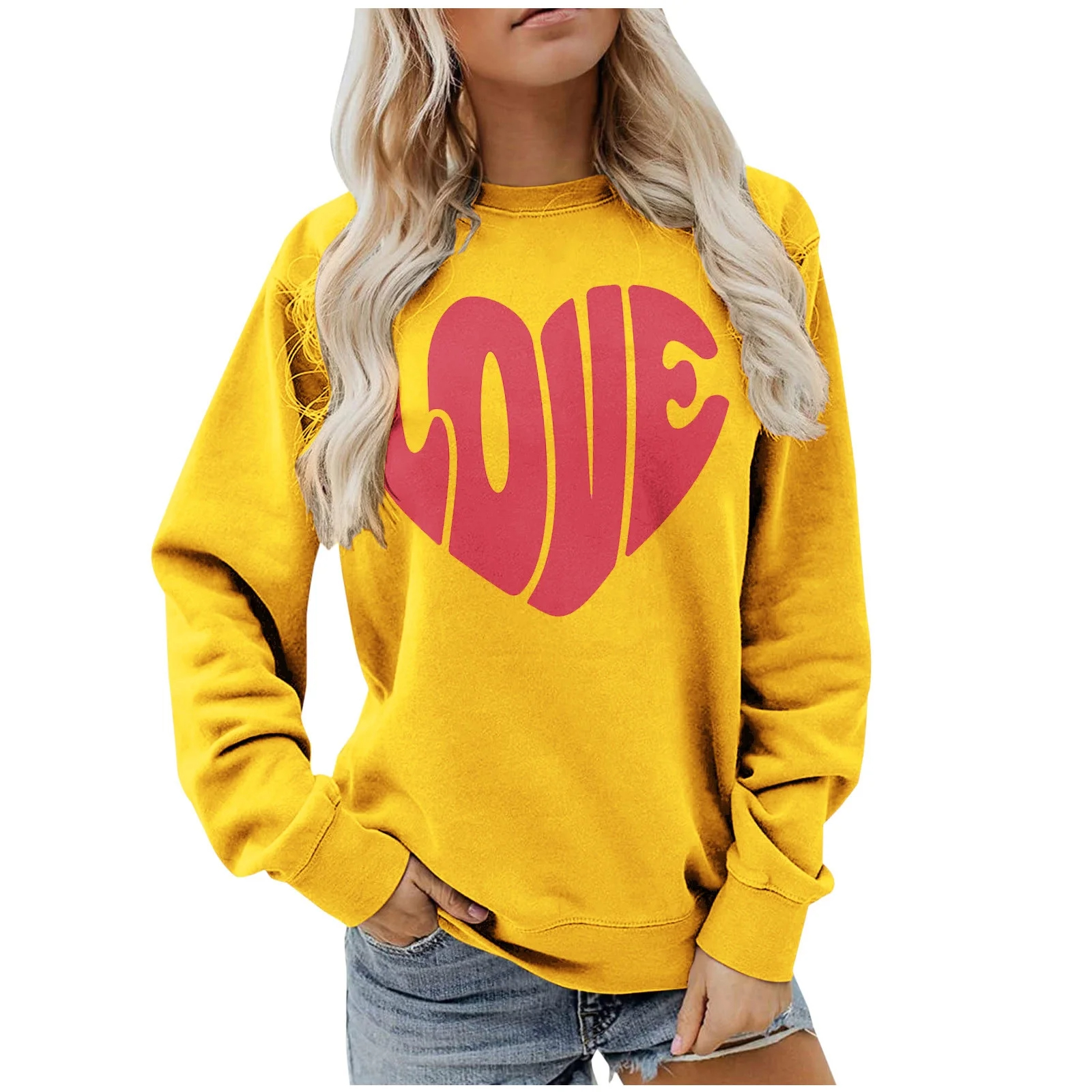 Funny Love Heart Print Crewneck Sweatshirts(BUY 2 FREE SHIPPING!!!)