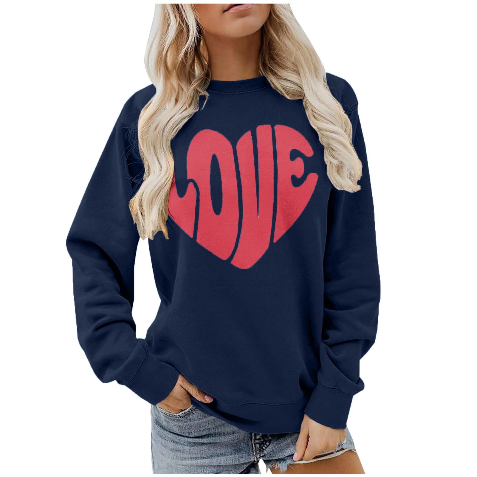Funny Love Heart Print Crewneck Sweatshirts(BUY 2 FREE SHIPPING!!!)
