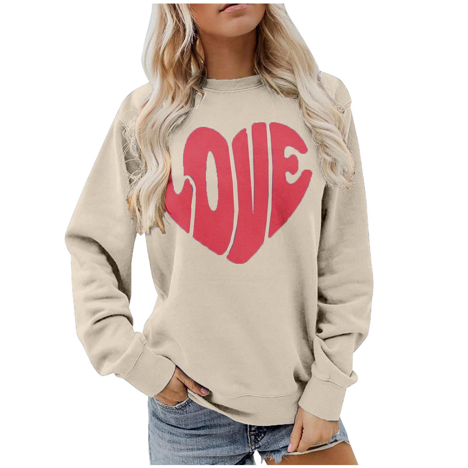 Funny Love Heart Print Crewneck Sweatshirts(BUY 2 FREE SHIPPING!!!)