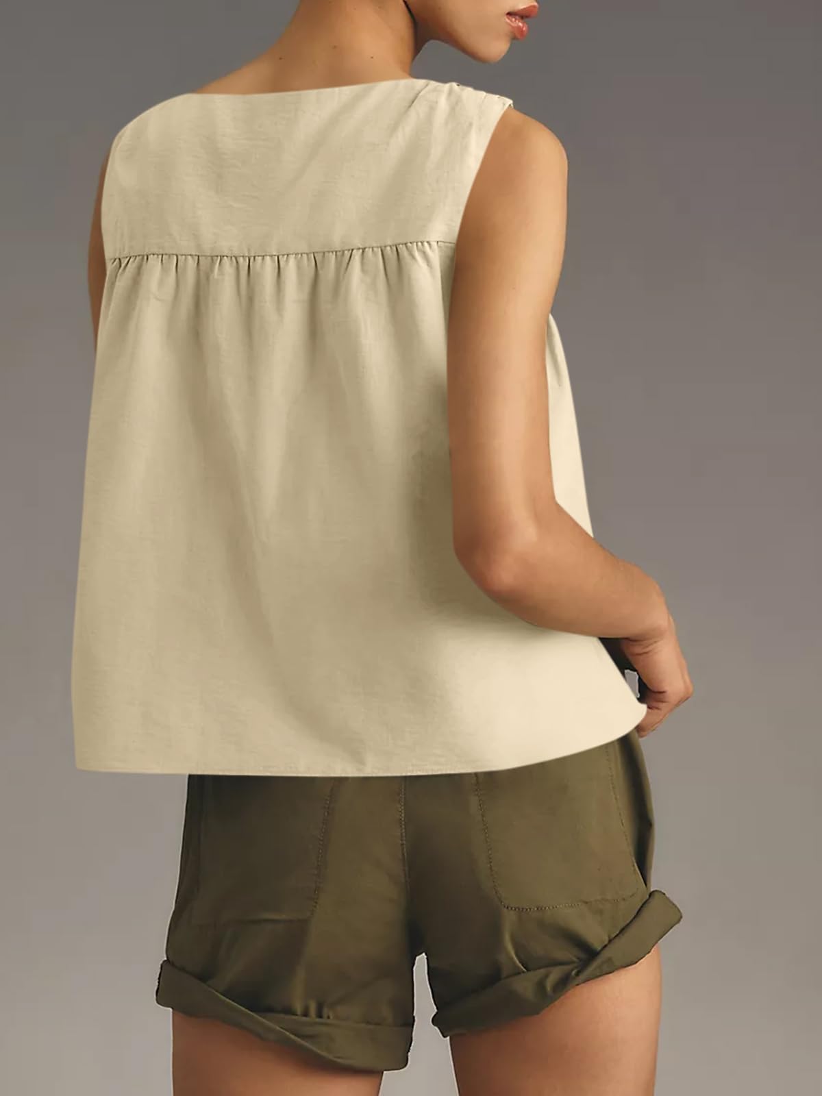 Womens Peplum Babydoll Tank Tops Summer Sleeveless Loose T Shirts (Buy 2 Free Shipping!!!)