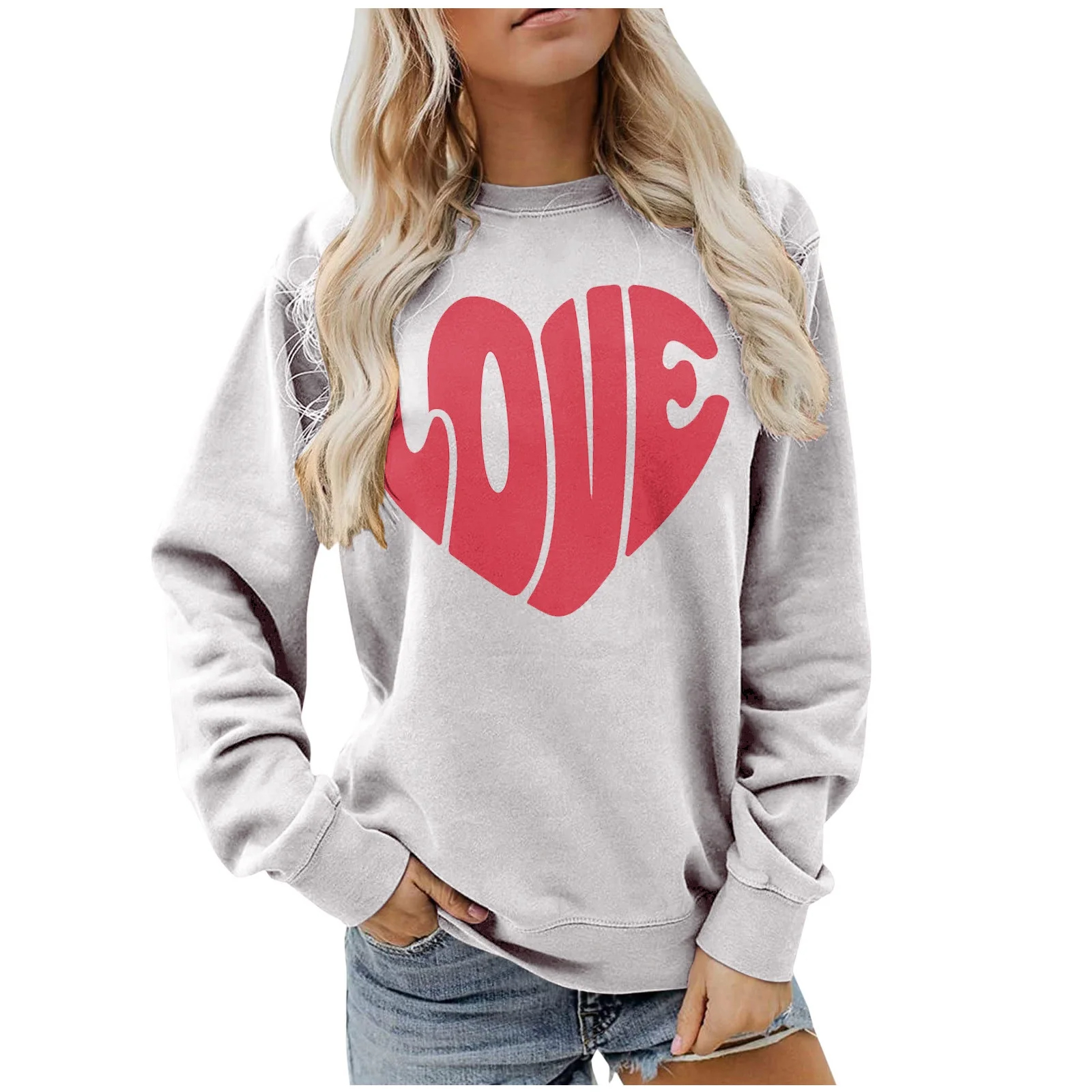 Funny Love Heart Print Crewneck Sweatshirts(BUY 2 FREE SHIPPING!!!)