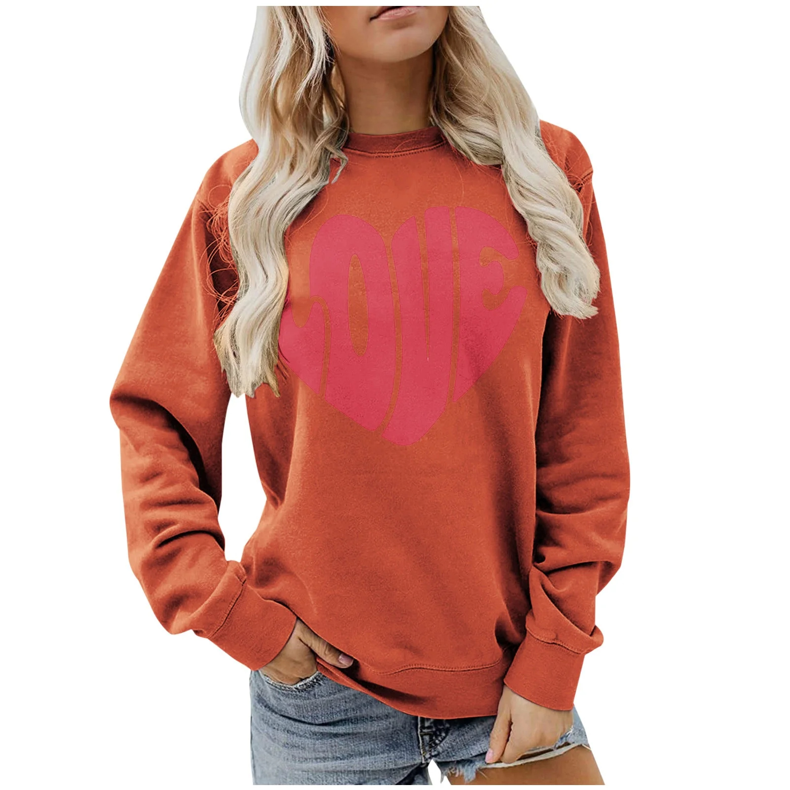 Funny Love Heart Print Crewneck Sweatshirts(BUY 2 FREE SHIPPING!!!)