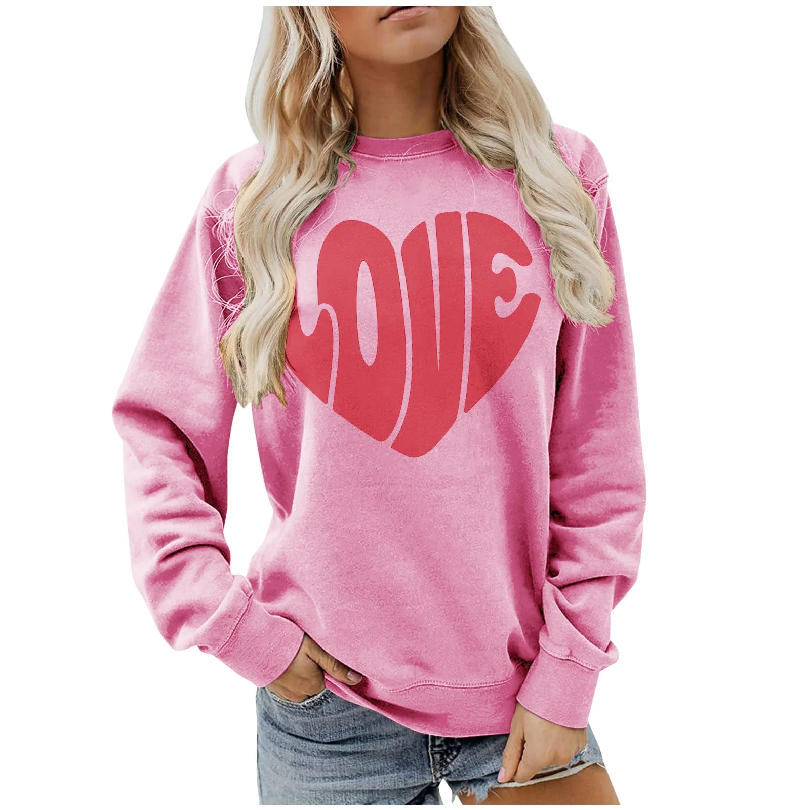 Funny Love Heart Print Crewneck Sweatshirts(BUY 2 FREE SHIPPING!!!)