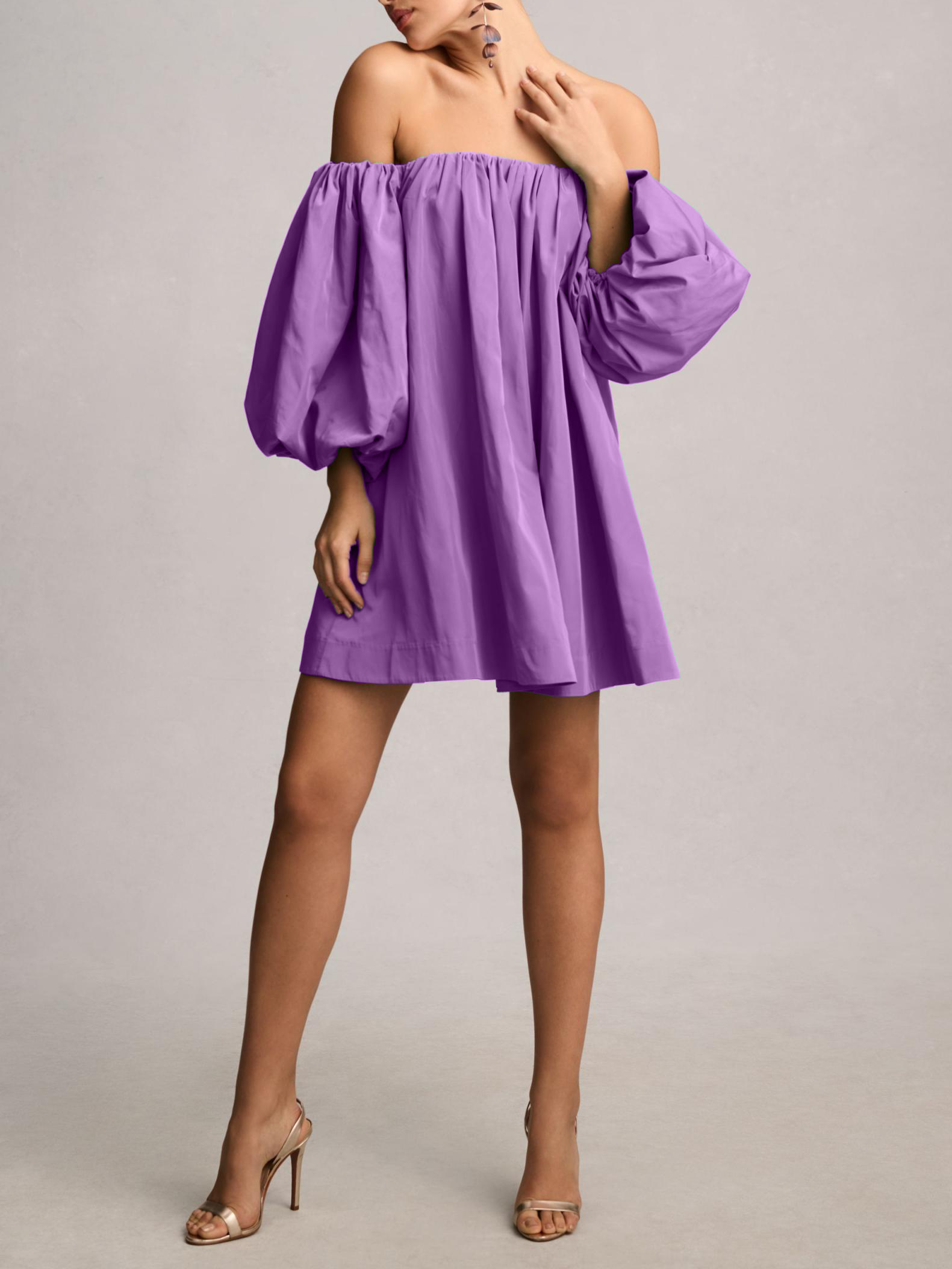 HOT SALE New Summer Puff Sleeve Off Shoulder Dress
