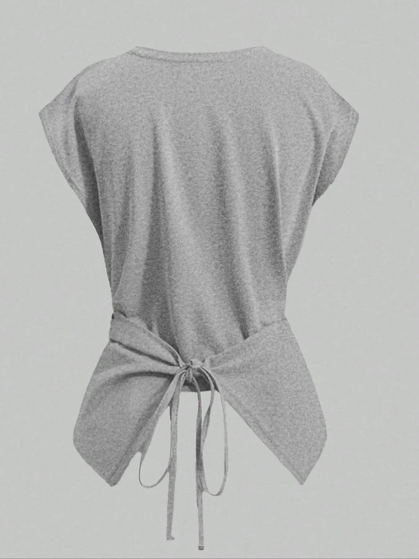 Women's Cap Sleeve Tie Back Cinched Waist Wrap Top