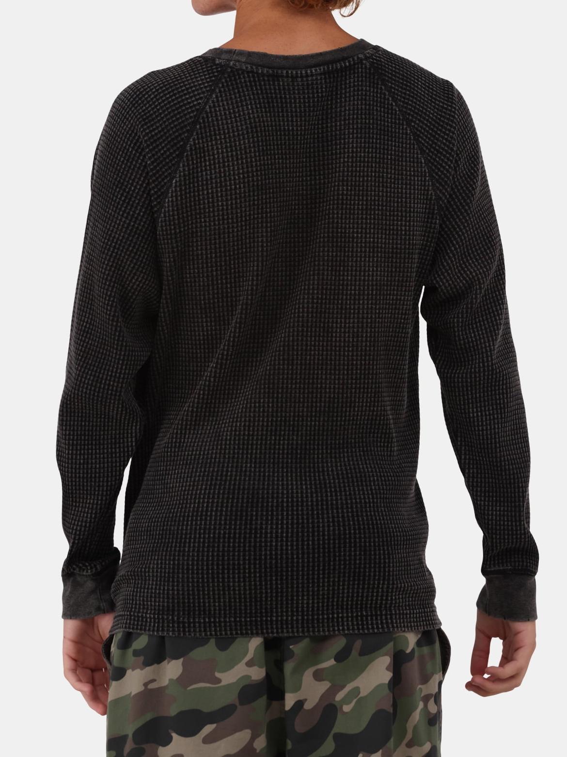 Light Mineral Wash Raglan Sleeve Waffle Thermal Shirt