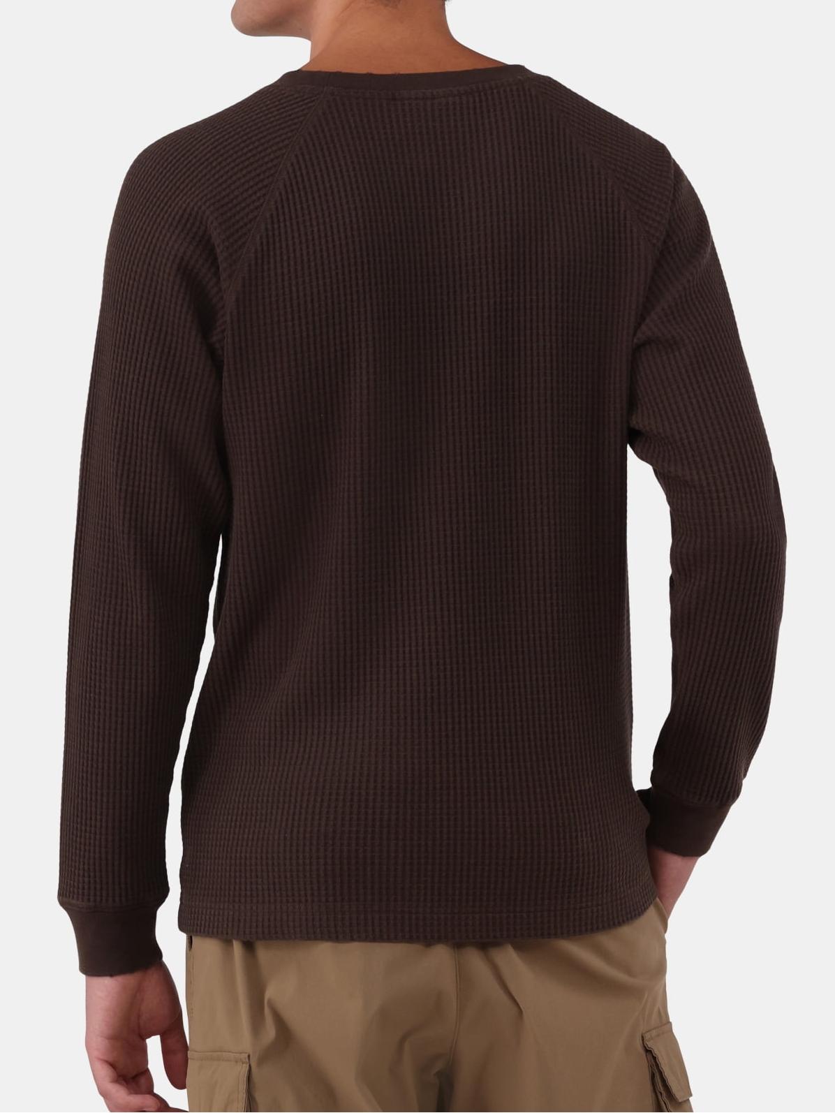 Light Mineral Wash Raglan Sleeve Waffle Thermal Shirt