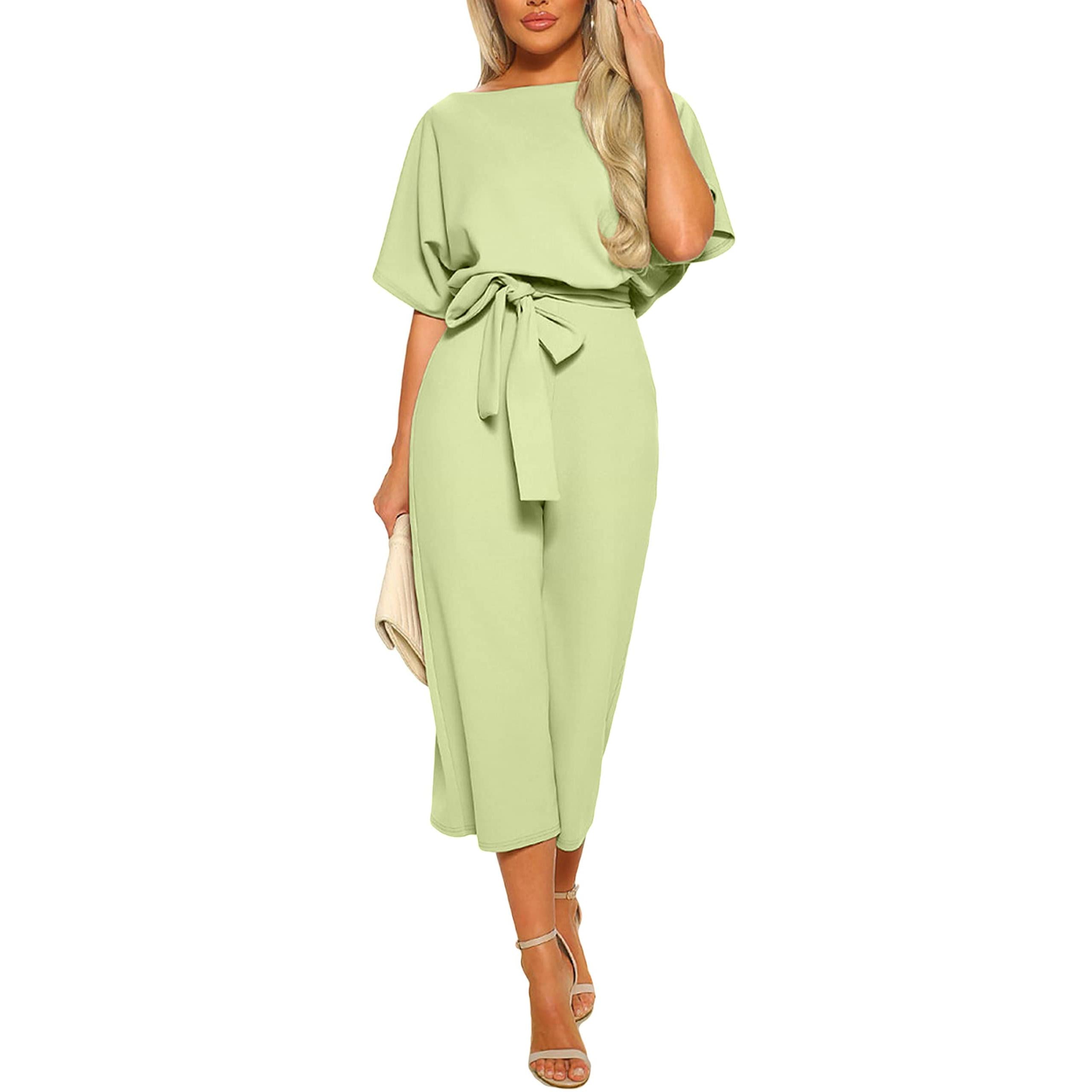HOT SALE Women's summer and autumn short sleeved jumpsuit with bow tie
