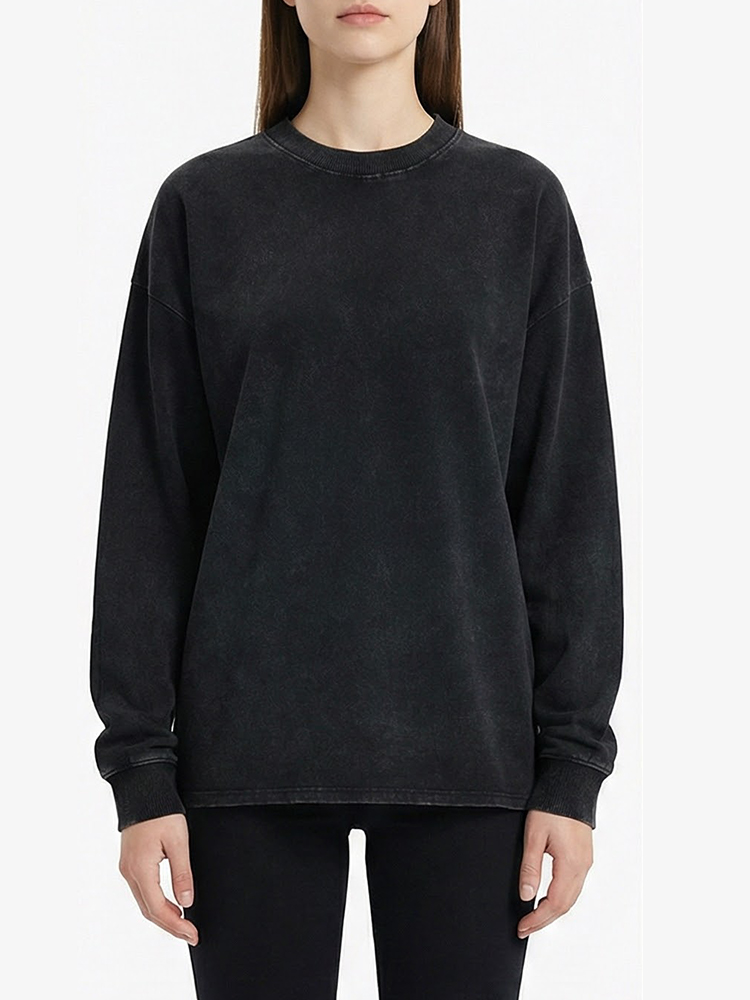 Women's Stone Wash Loose Fit Sweatshirt (Buy 2 Free Shipping)