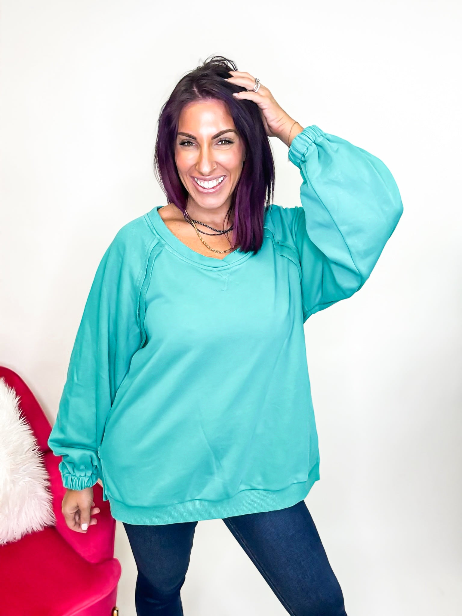 Cross Back Comfort French Terry Sweatshirt Hoodie
