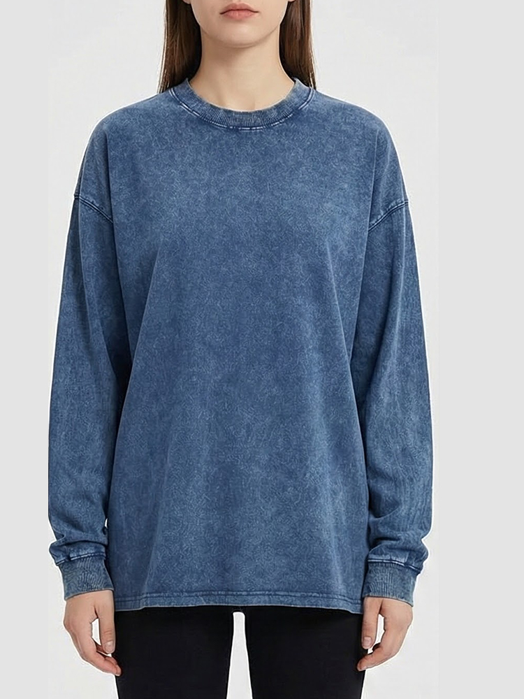 Women's Stone Wash Loose Fit Sweatshirt (Buy 2 Free Shipping)