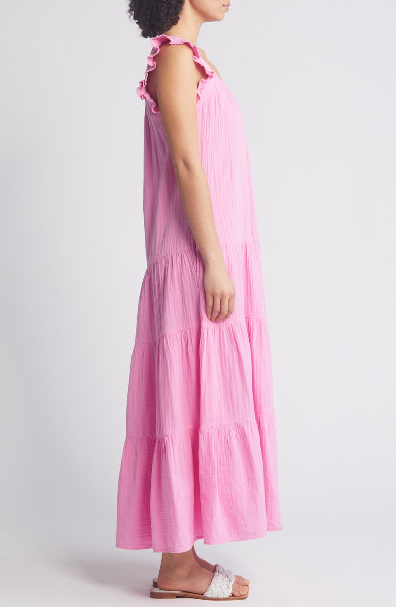 Ruffle Tiered Cotton Maxi Dress