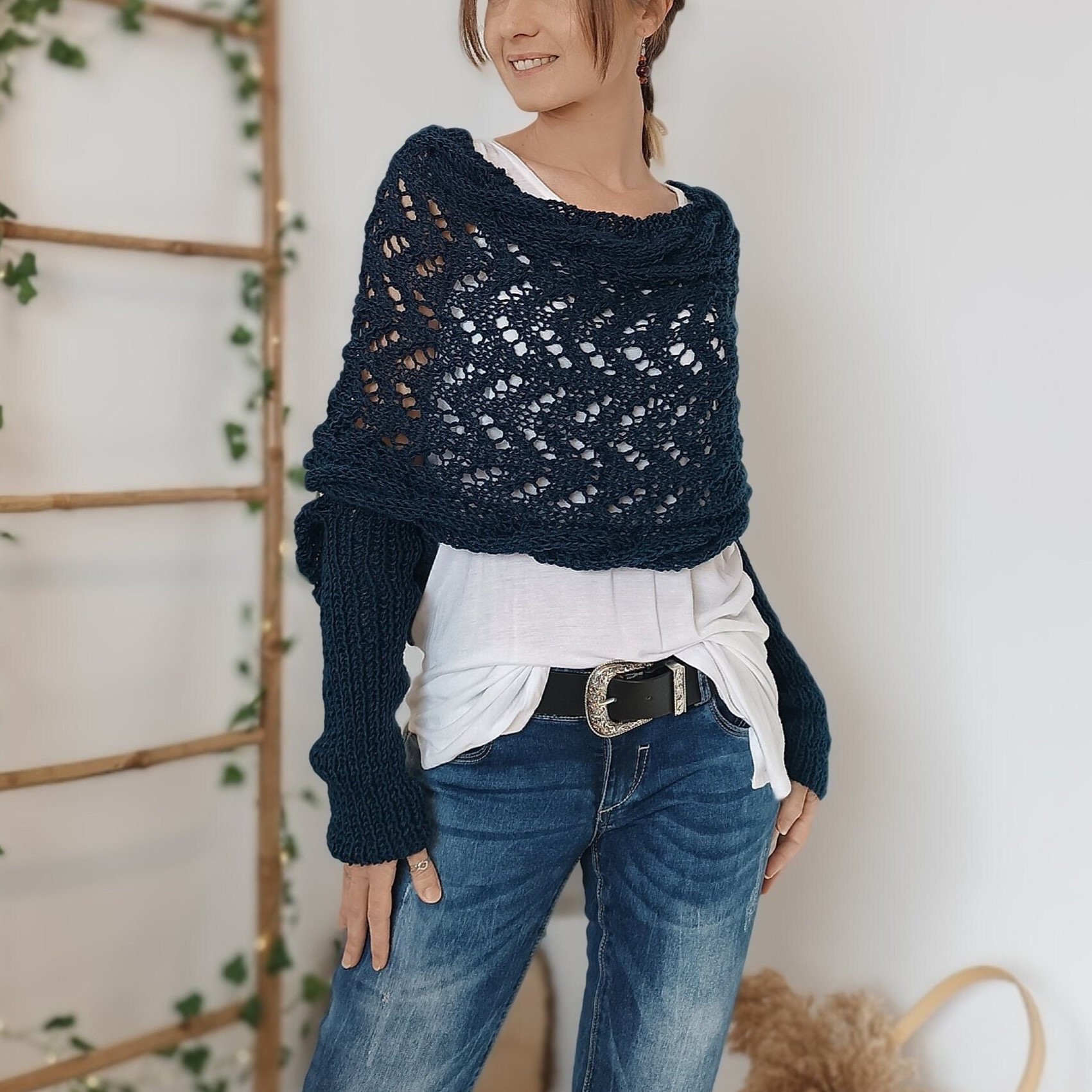 ❄🔥Christmas Sale 50% Off-🧶Women's Knitted Double Sleeve Scarf🧣