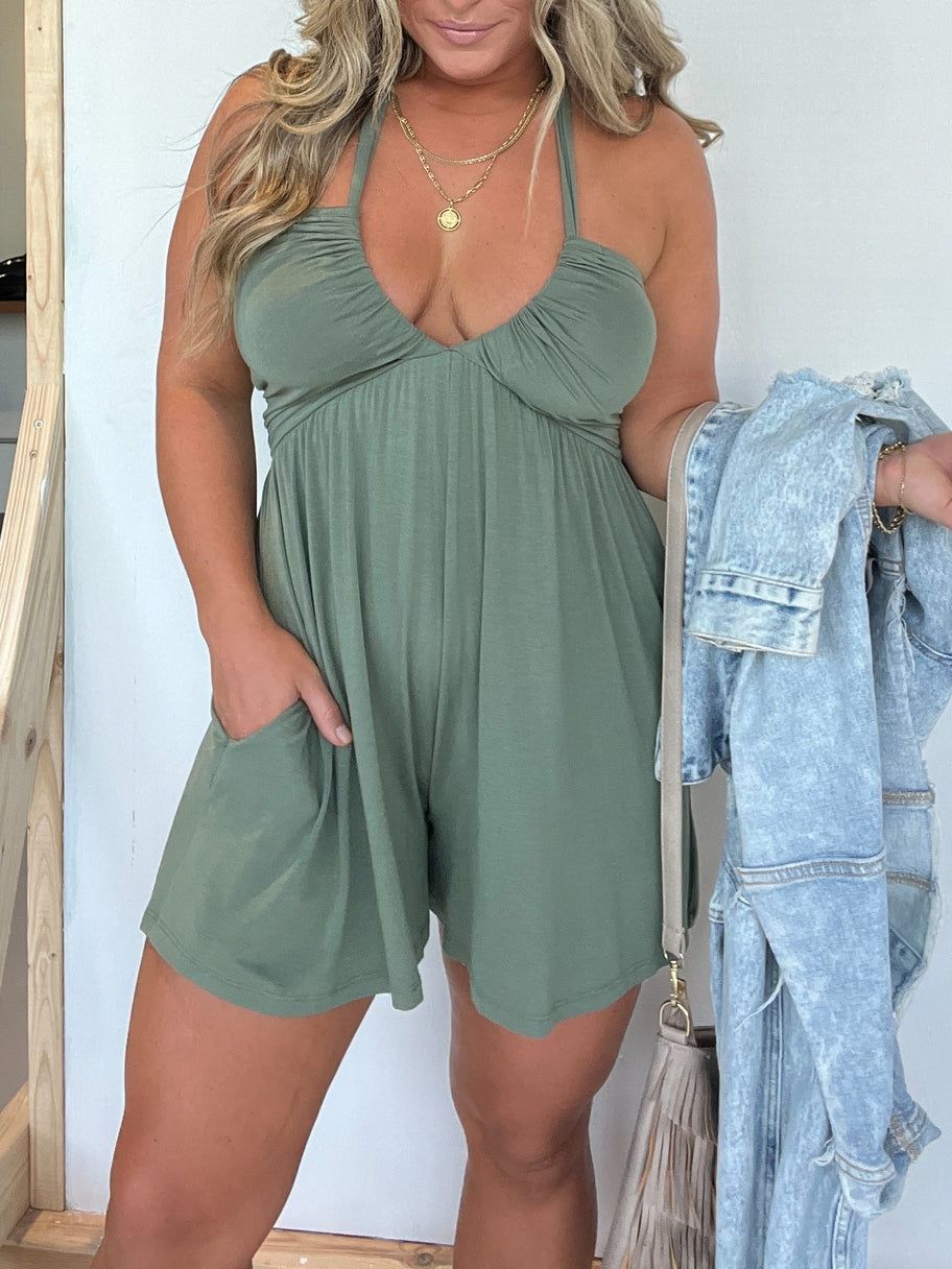 Halter Neck Romper(Buy 2 Free Shipping)-hivebabe.com