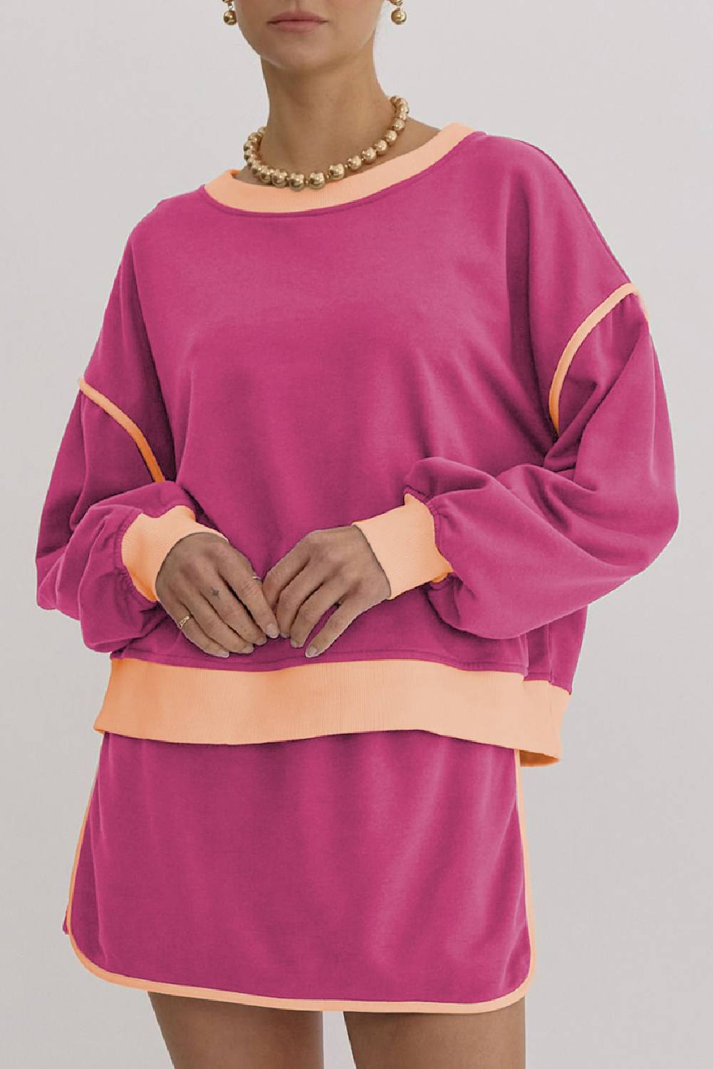 Women's Loose Pullover and Lace-up Waist Skort Set (Buy 2 Free Shipping)