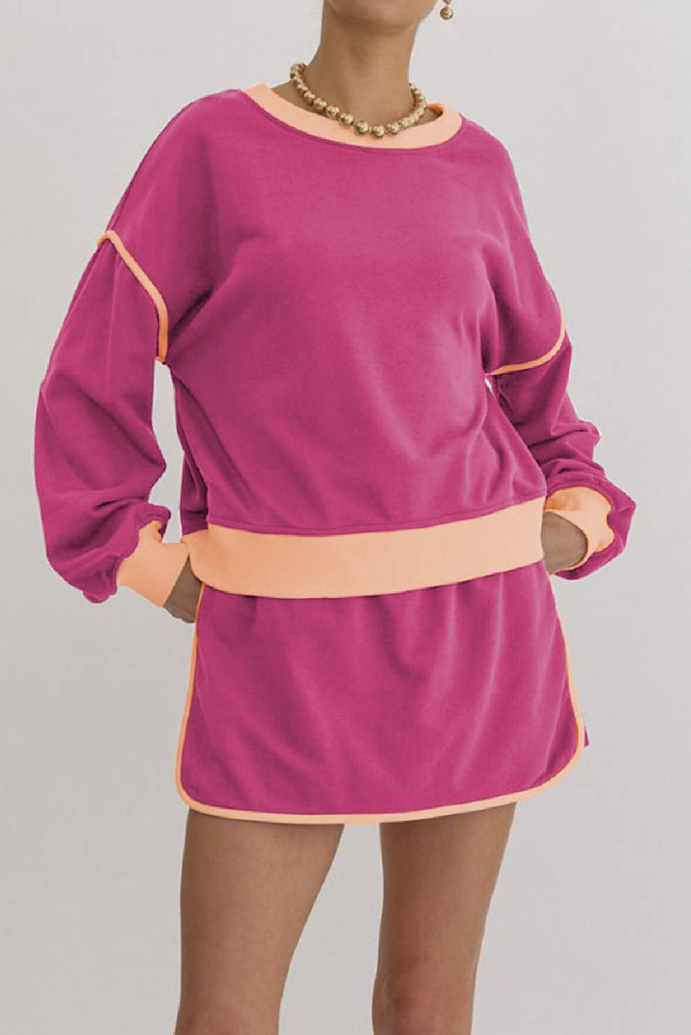 Women's Loose Pullover and Lace-up Waist Skort Set (Buy 2 Free Shipping)