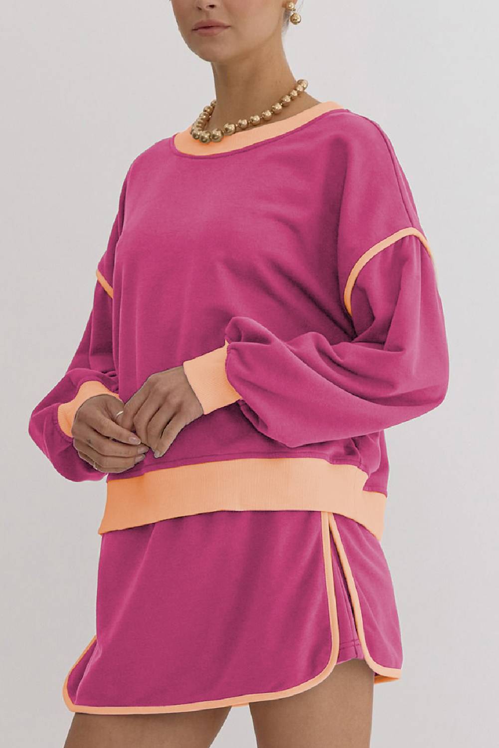 Women's Loose Pullover and Lace-up Waist Skort Set (Buy 2 Free Shipping)