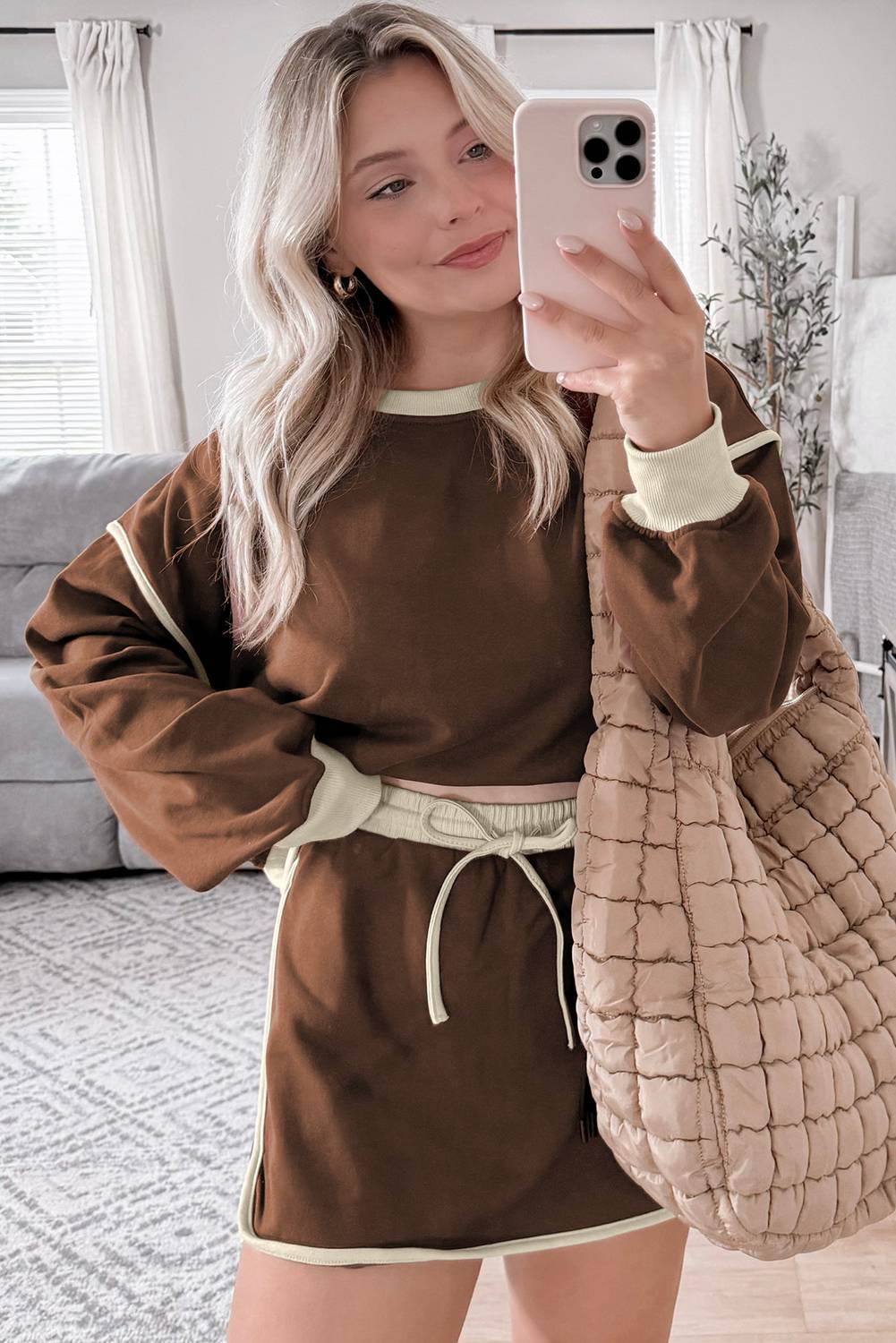 Women's Loose Pullover and Lace-up Waist Skort Set (Buy 2 Free Shipping)
