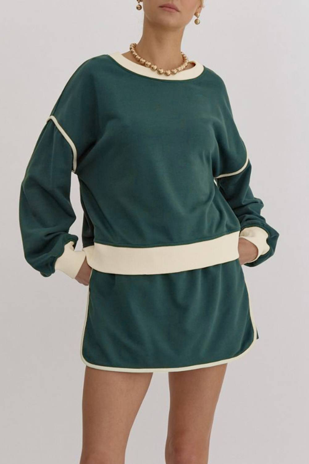 Women's Loose Pullover and Lace-up Waist Skort Set (Buy 2 Free Shipping)