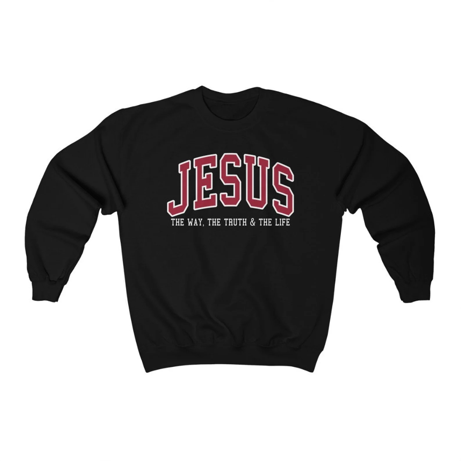 Trendy Crewneck Jesus "Way Truth Love" Sweatshirt