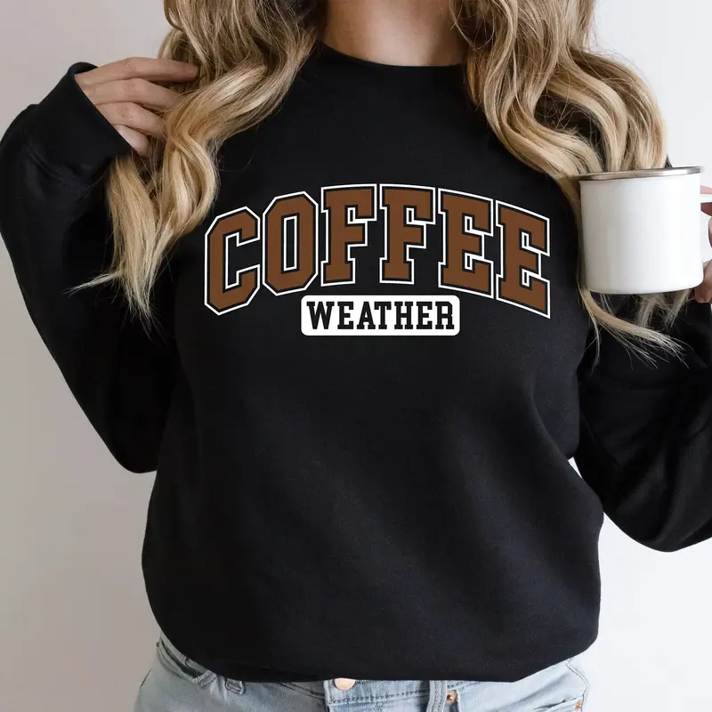 "Coffee Weather" Retro Crewneck Sweatshirt