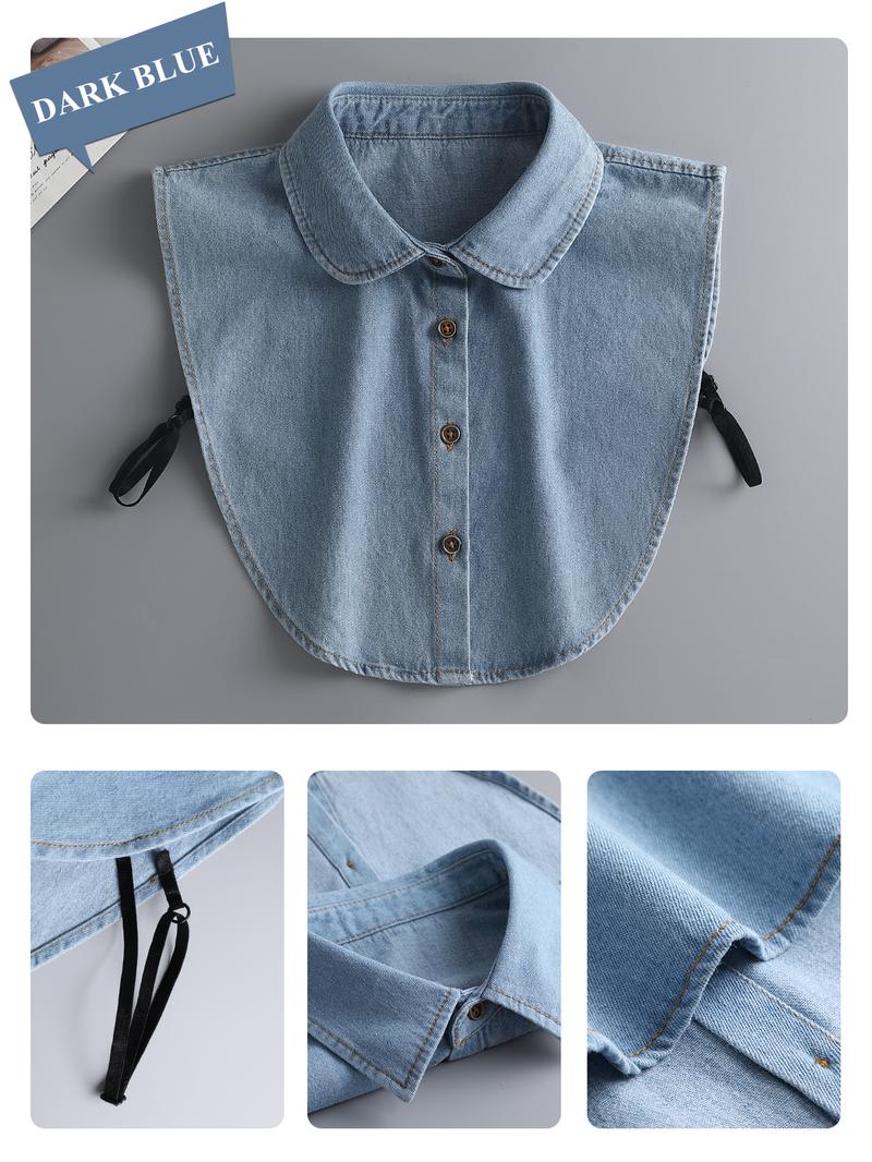 Men's and women's denim false collars
