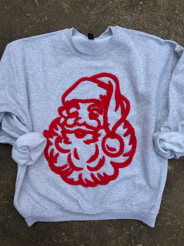 Fuzzy Santa Christmas Sweatshirt