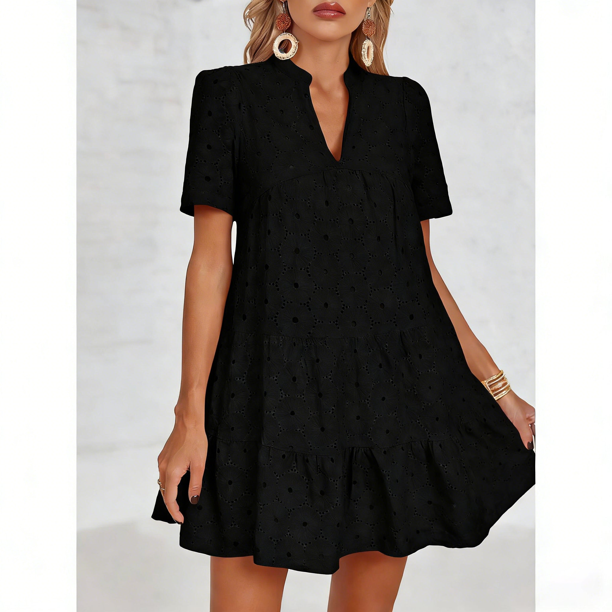 Women’s Summer Lace Dresses Eyelet Casual Flowy Babydoll Swing