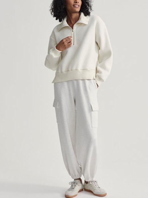  Women's Half Zip Oversized V Neck Fuzzy Knit Chunky Fleece