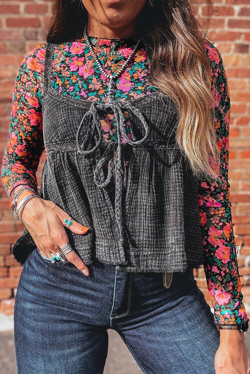 Women's Slim Fit Mock Neck Long Sleeve Mesh Top