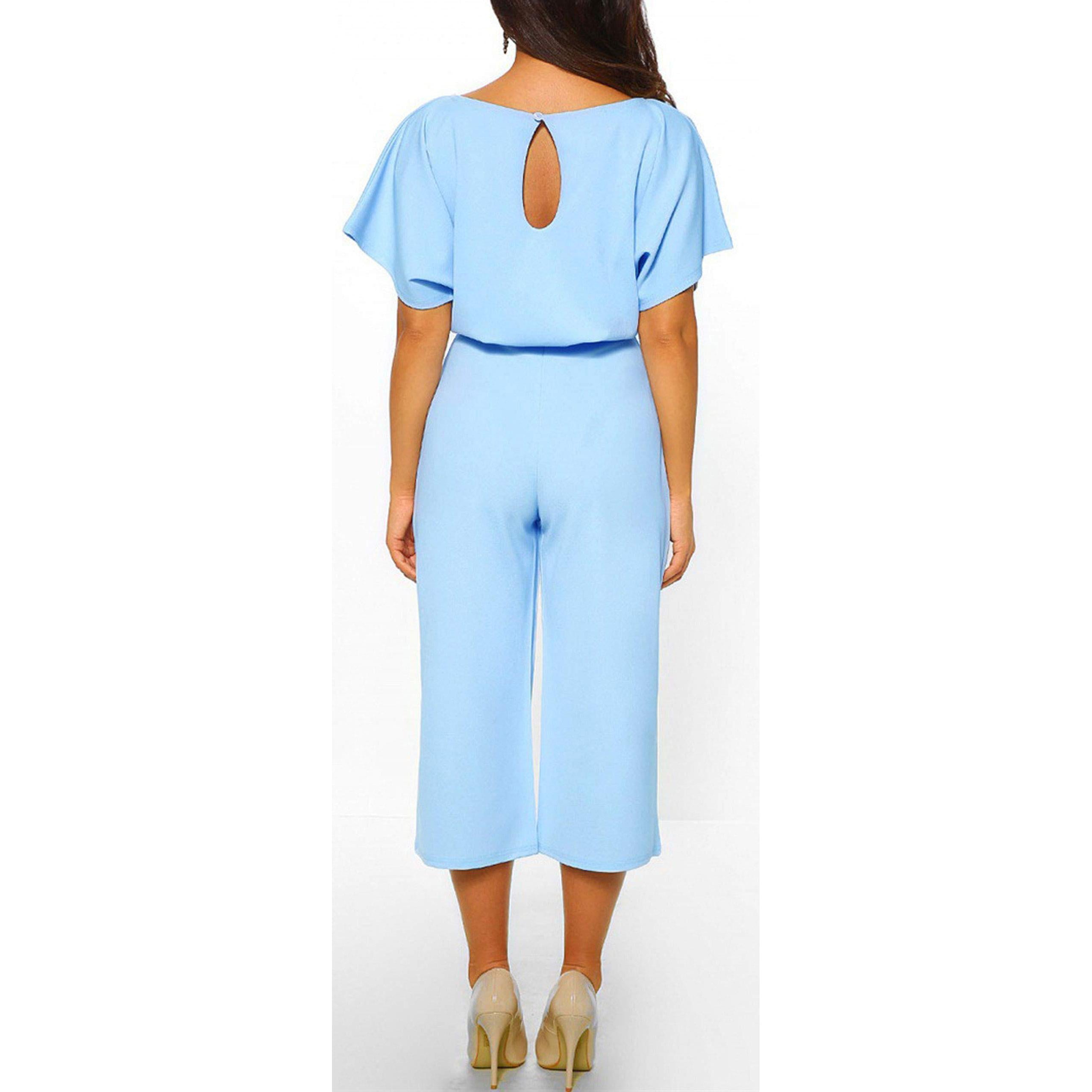 HOT SALE Women's summer and autumn short sleeved jumpsuit with bow tie