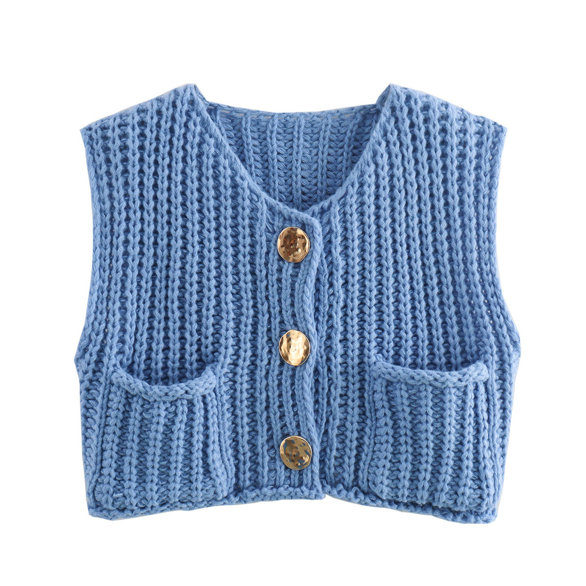Super Soft Chic Cropped Knitted Chunky Sweater Vest