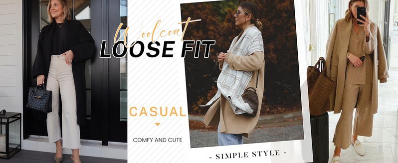 Ommig Women's TikTokShopBlackFriday Long Cardigan Wool Coat Open Front Pockets Warm Lapel Jacket Coat Fall Outerwear