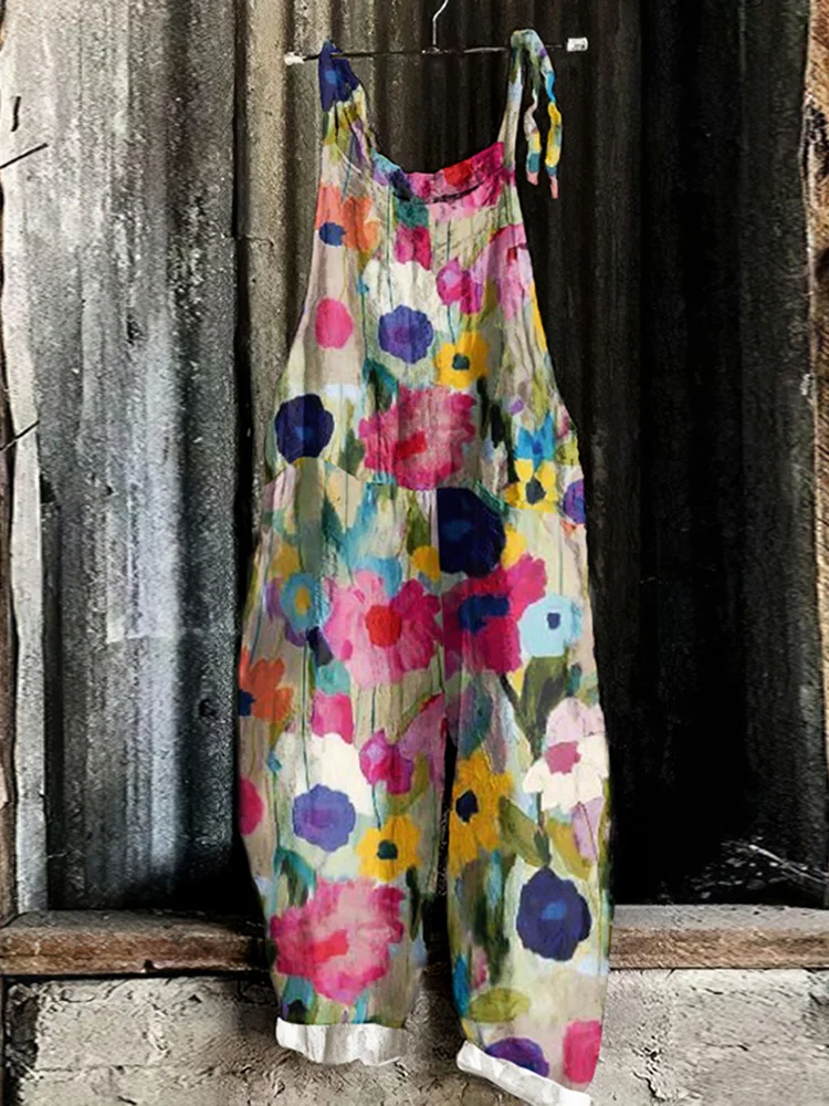  Loose casual jumpsuit with fun print