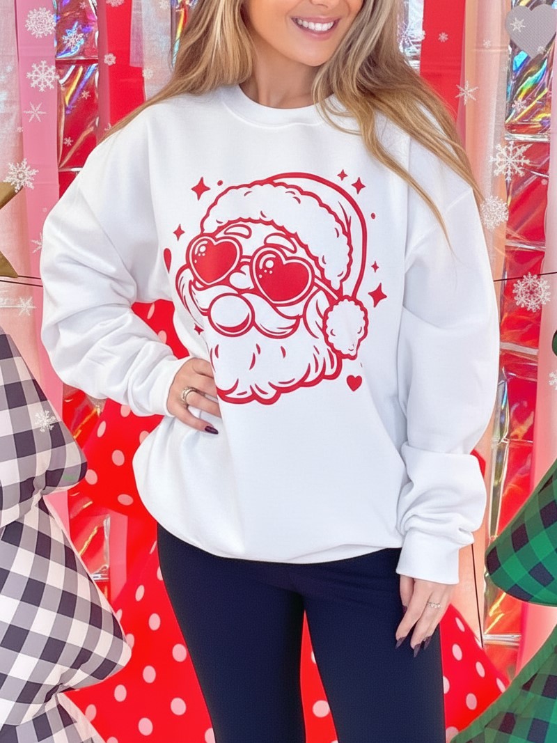 Funky Pink Santa Christmas Sweatshirt