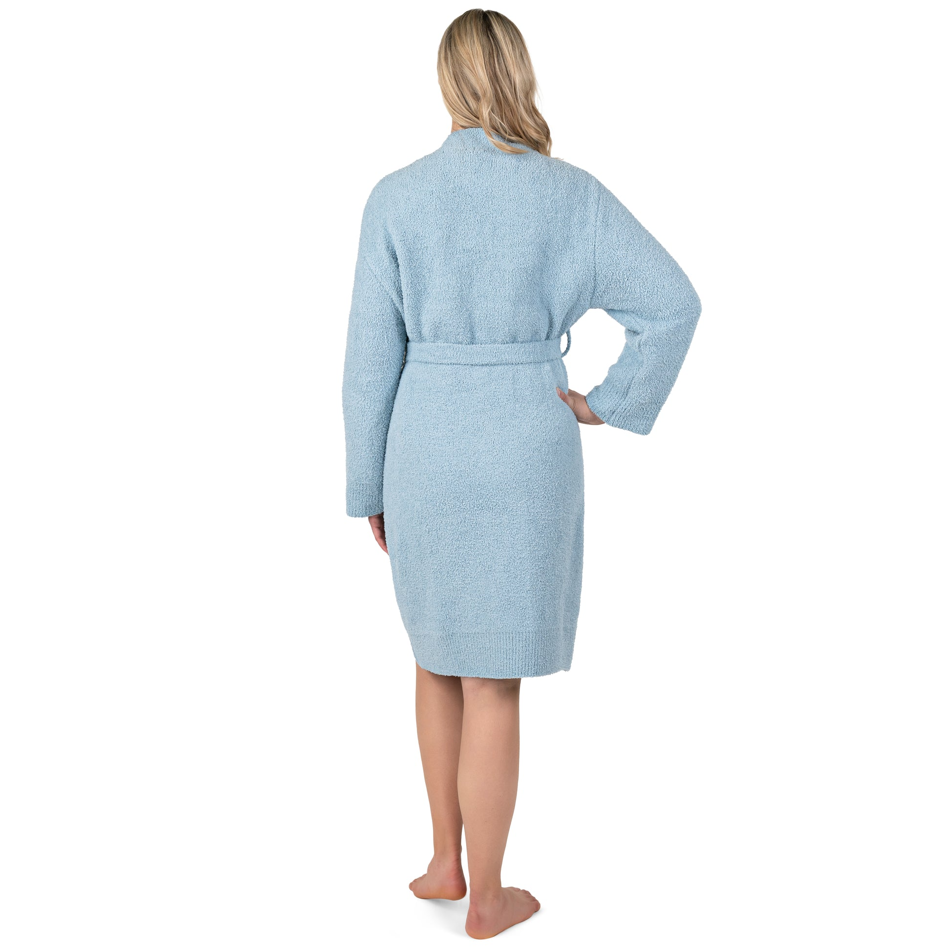 Womens Plush Robe, Super Soft Fuzzy Bathrobe, Cozy Spa Robe with Pockets