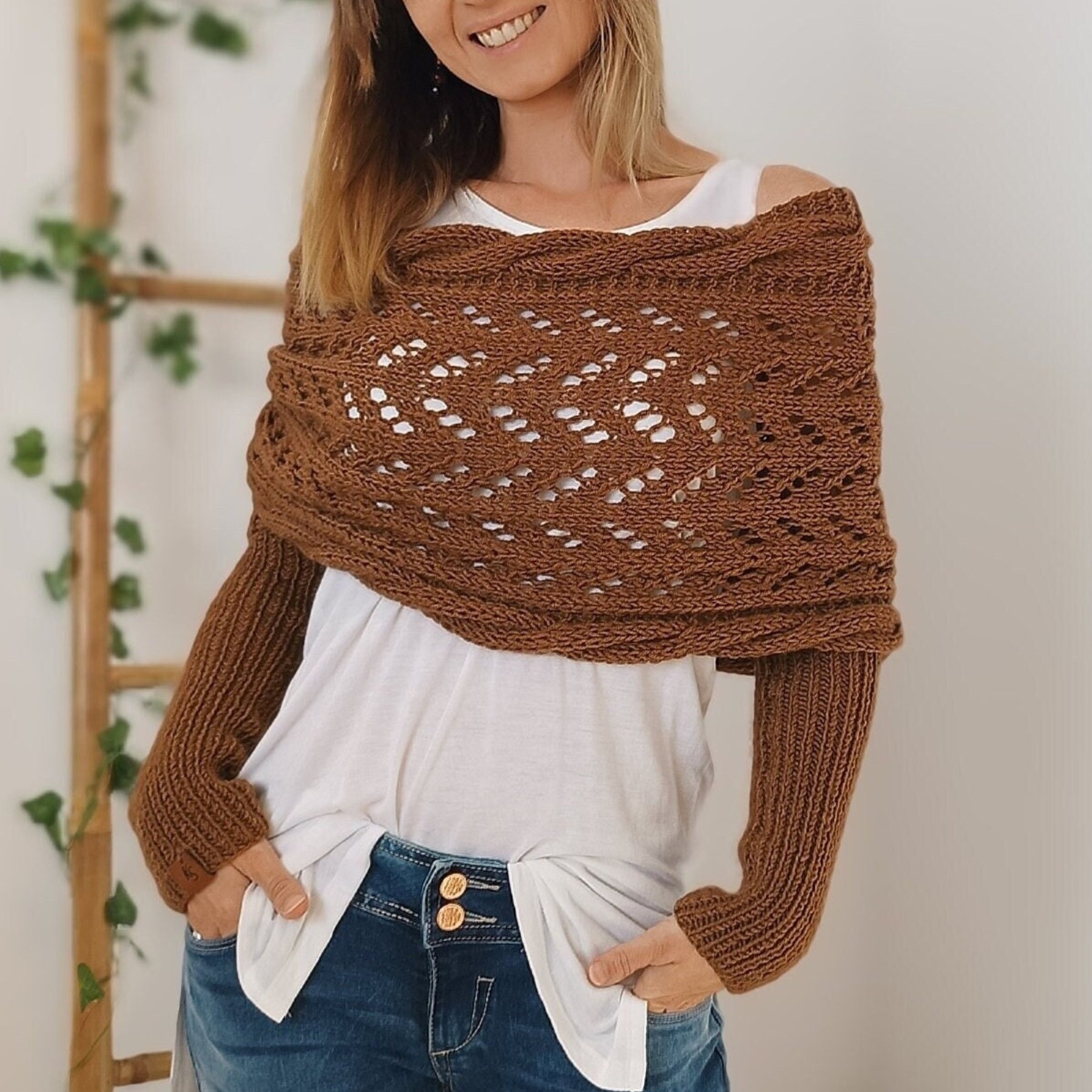 ❄🔥Christmas Sale 50% Off-🧶Women's Knitted Double Sleeve Scarf🧣