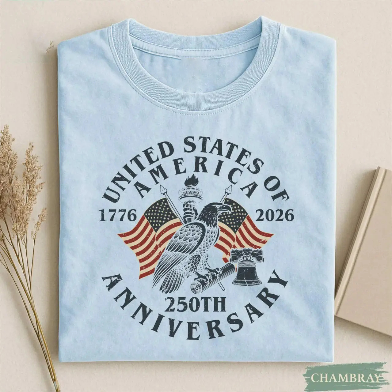 USA 250th Anniversary Printed Vintage T-Shirt