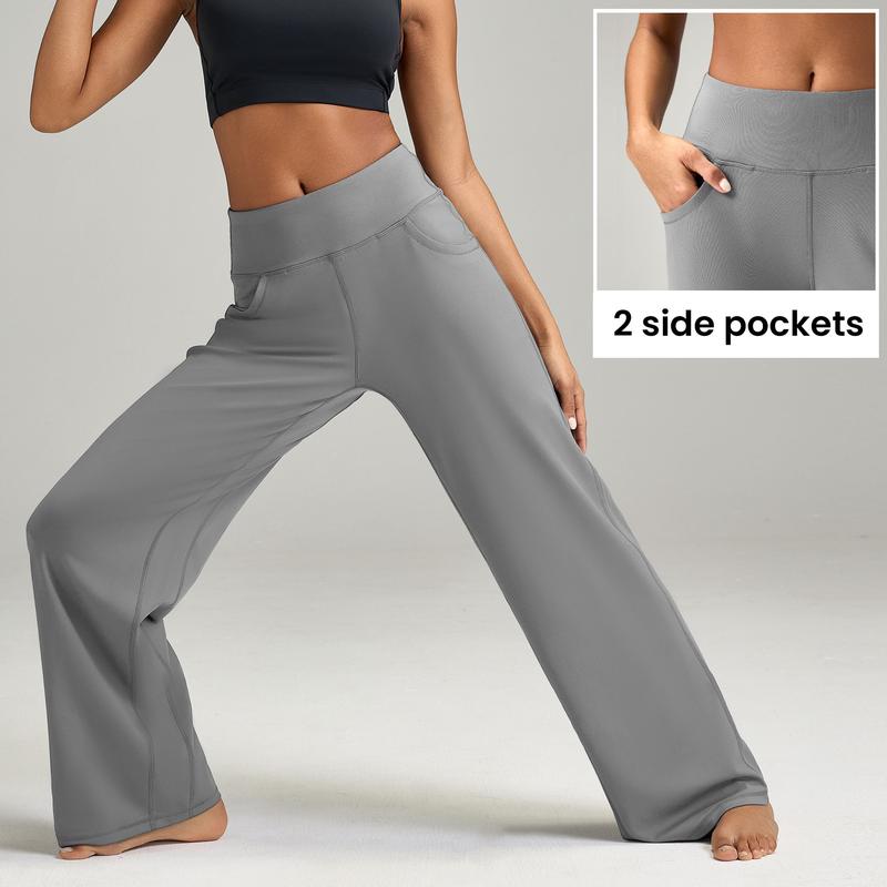 High Waisted Loose Wide Leg Yoga Pants   Lounge Casual Work Pants