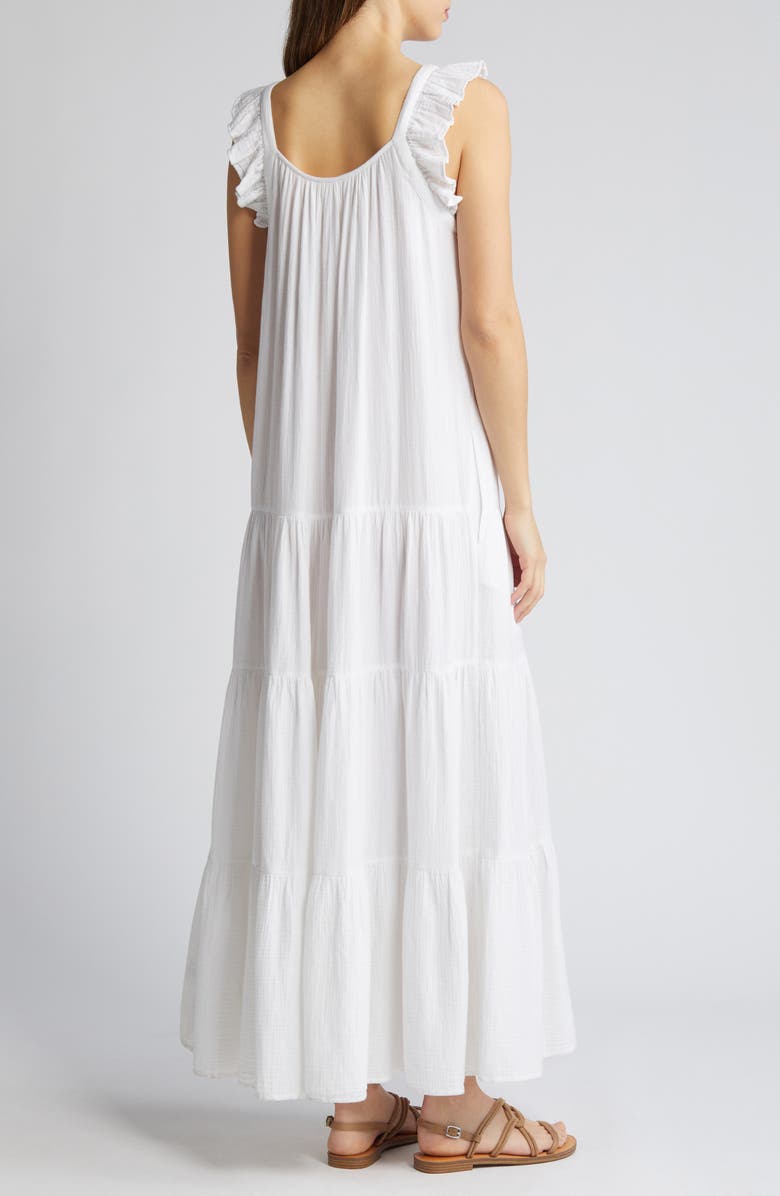 Ruffle Tiered Cotton Maxi Dress