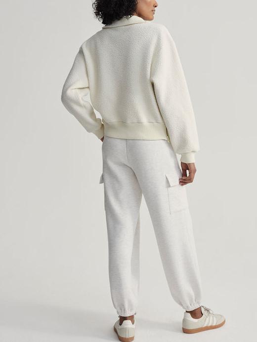  Women's Half Zip Oversized V Neck Fuzzy Knit Chunky Fleece