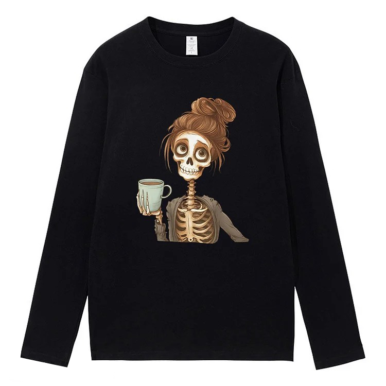 Women's Skull Girl Print Long Sleeve T-Shirt