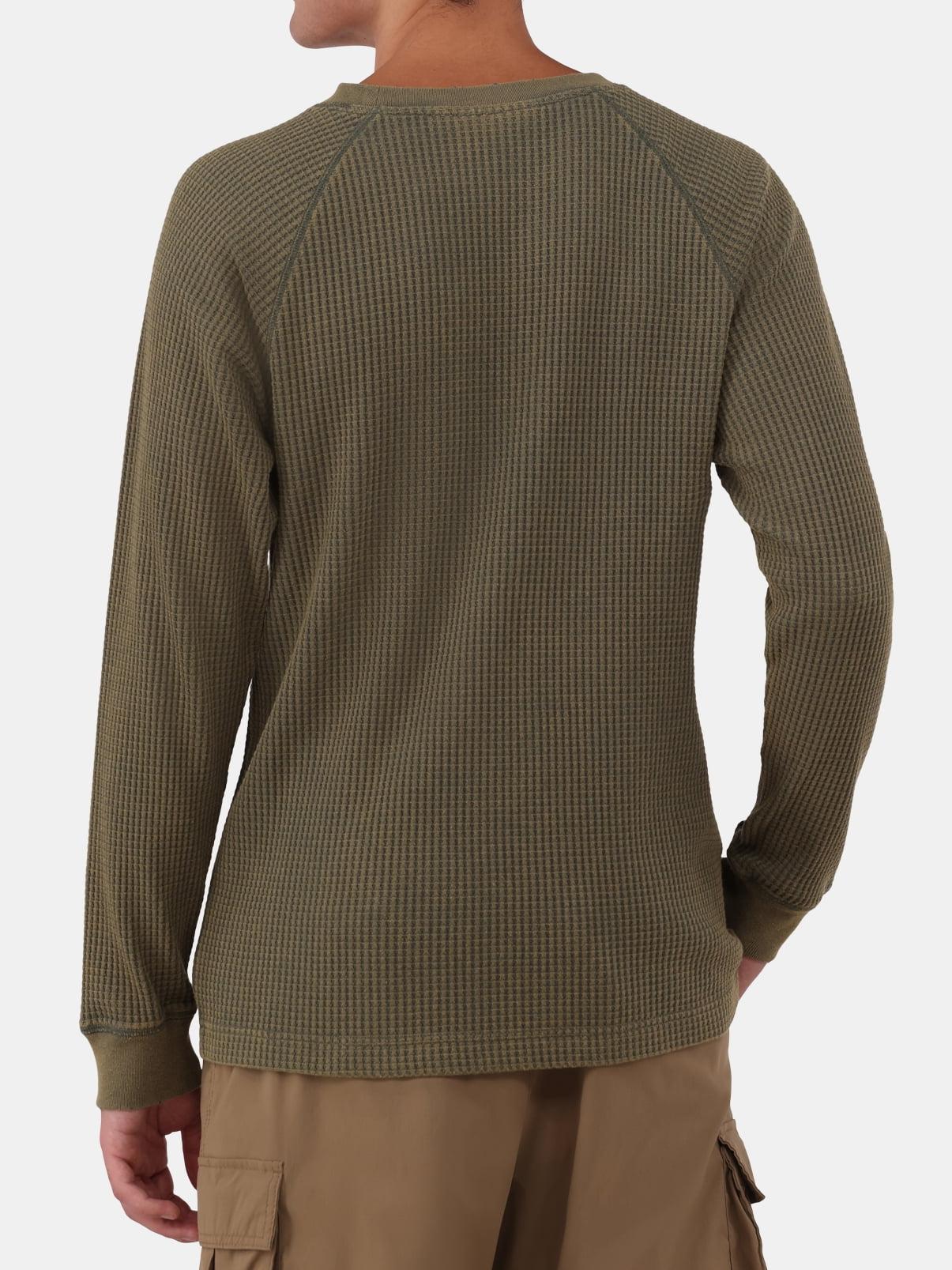 Light Mineral Wash Raglan Sleeve Waffle Thermal Shirt